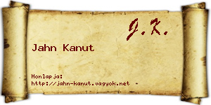 Jahn Kanut névjegykártya